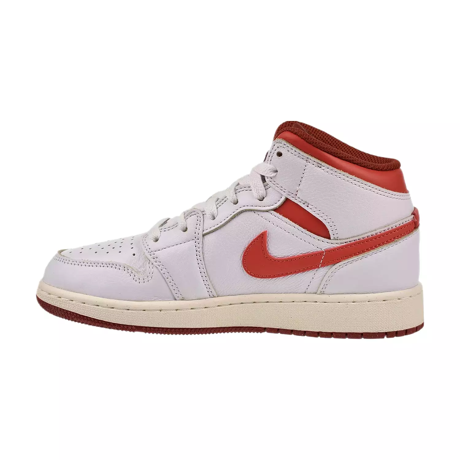 Jordan 1 Mid SE (GS) Big Kid's Shoes White-Lobster-Dune Red