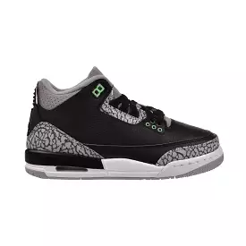 Jordan 3 Retro (GS) Big Kids' Shoes Black-Wolf Grey-White-Green Glow