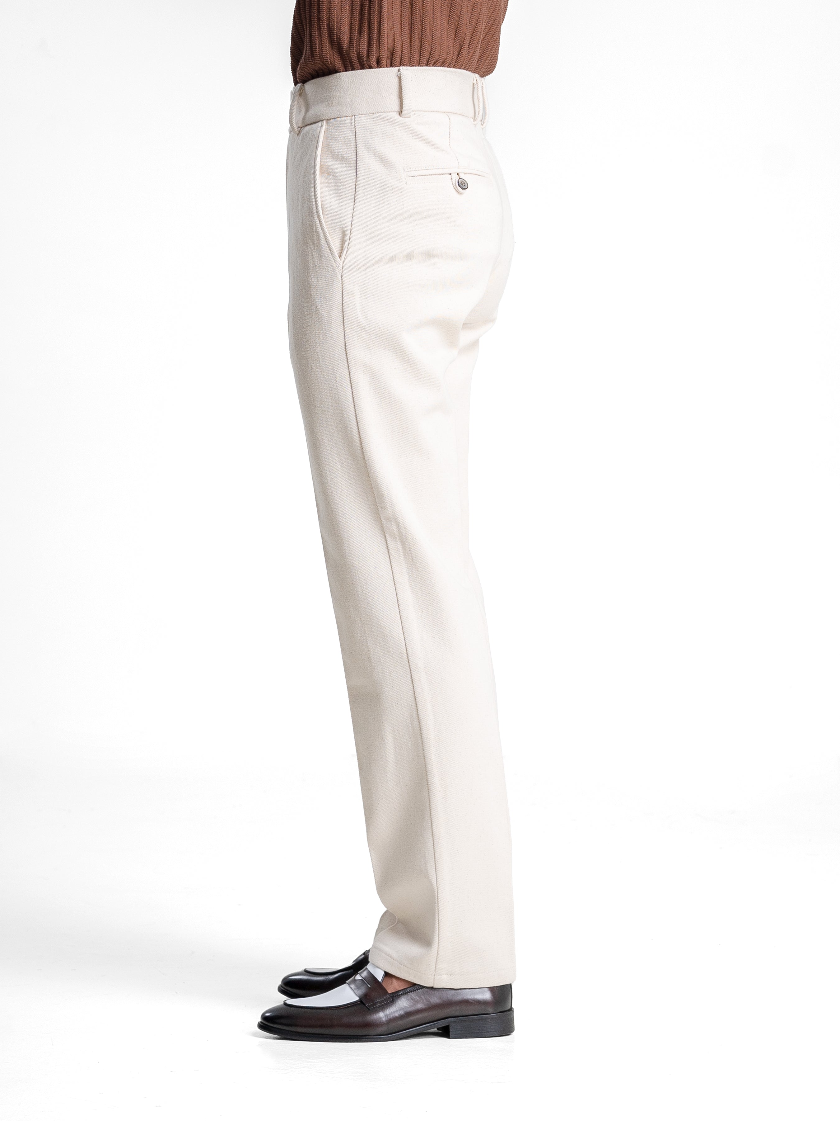 Jose Straight Cut Trousers - Off White