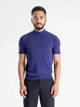 Knit Tee Ribbed Collar - Violet