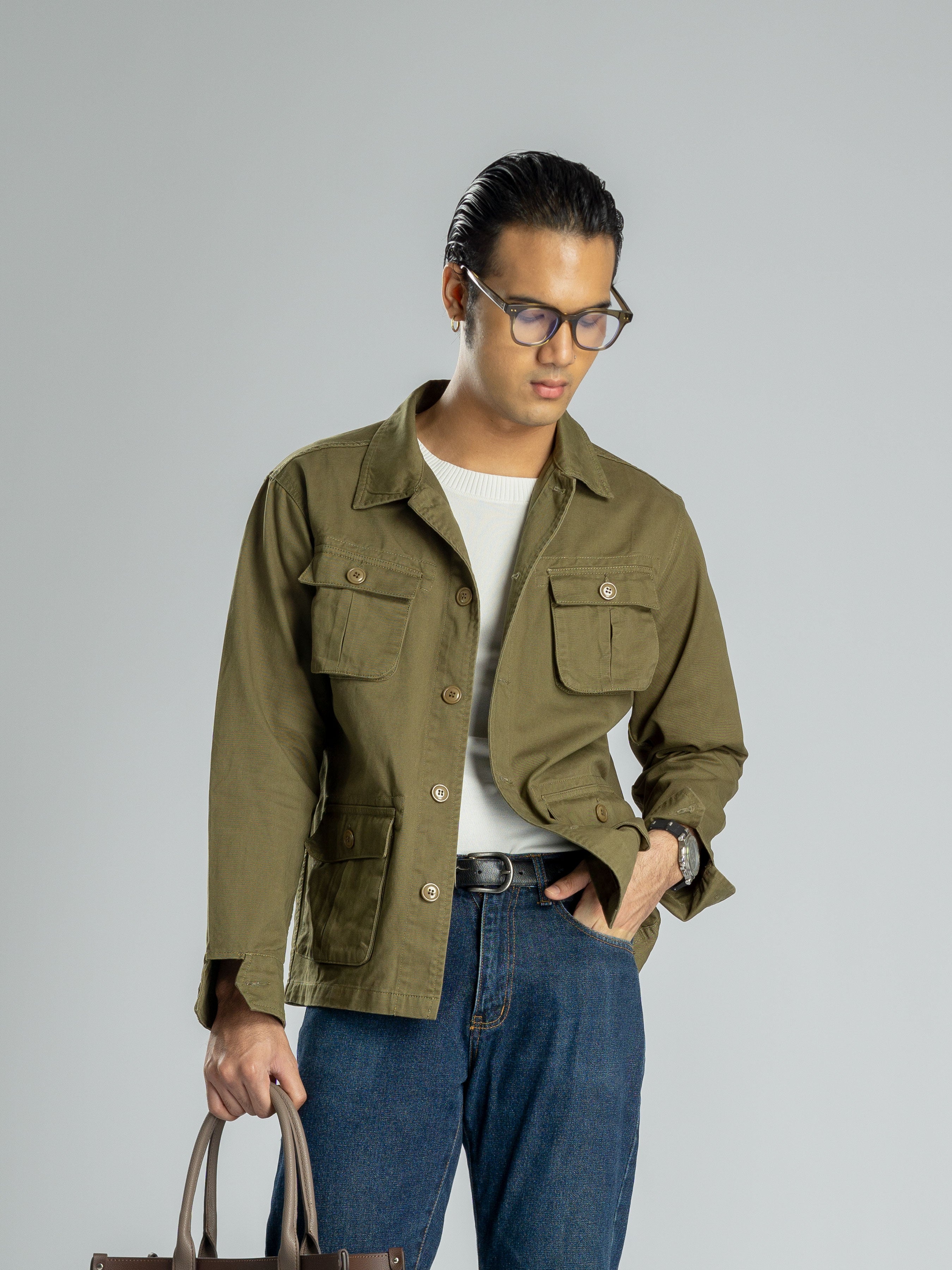 Modern Safari Jacket - Army Green