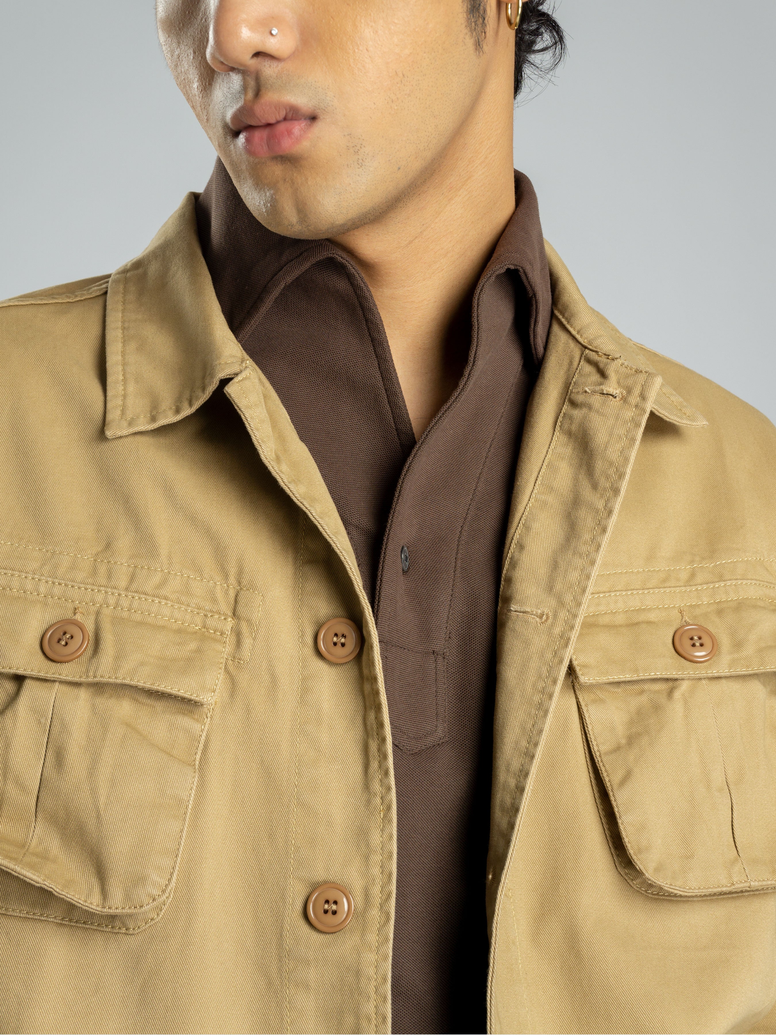 Modern Safari Jacket -  Khakis