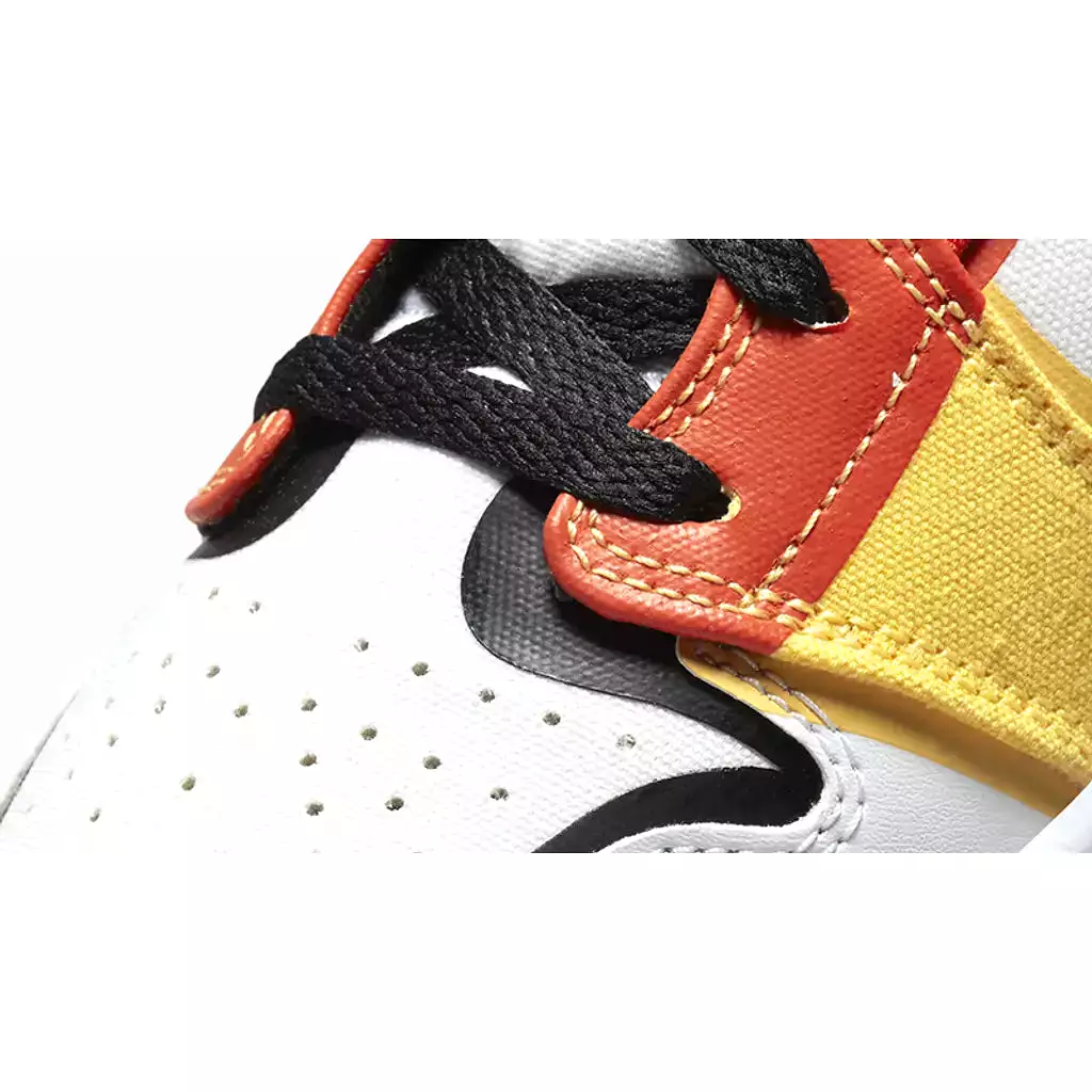 Nike Kid's Air Jordan 1 Mid Shoes - White / Black / Red / Yellow / Blue