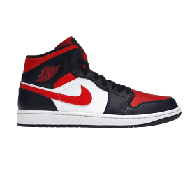 Nike Kid's Jordan 1 Mid Shoes - Black / Fire Red / White