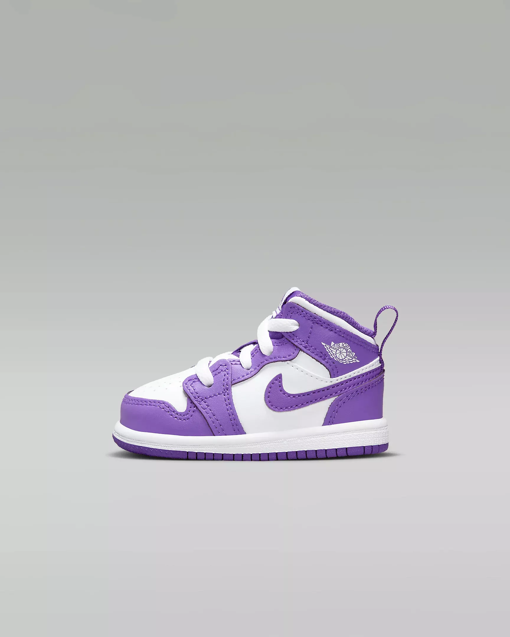 Nike Kid's Jordan 1 Mid TD Shoes - Purple Venom / White