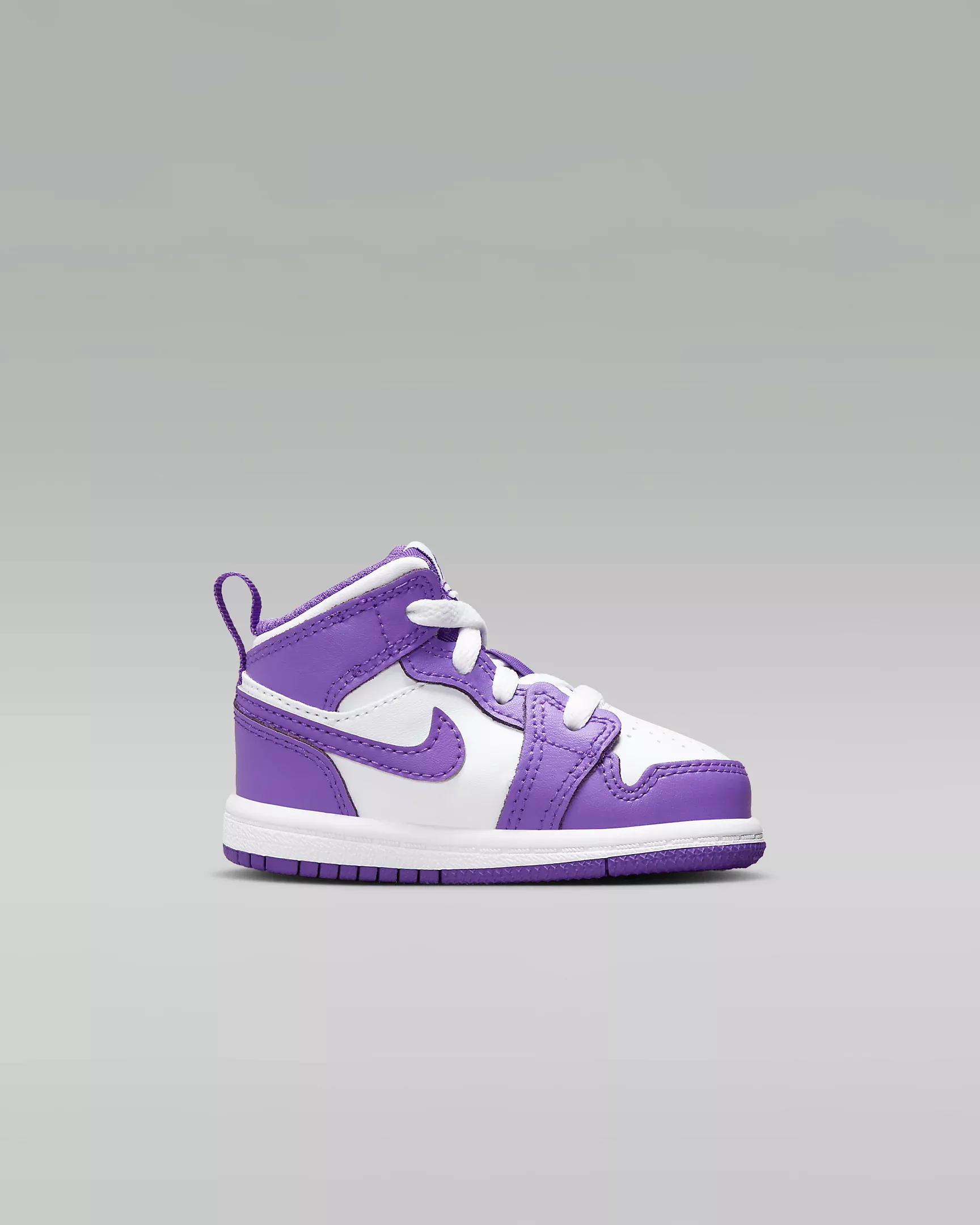 Nike Kid's Jordan 1 Mid TD Shoes - Purple Venom / White