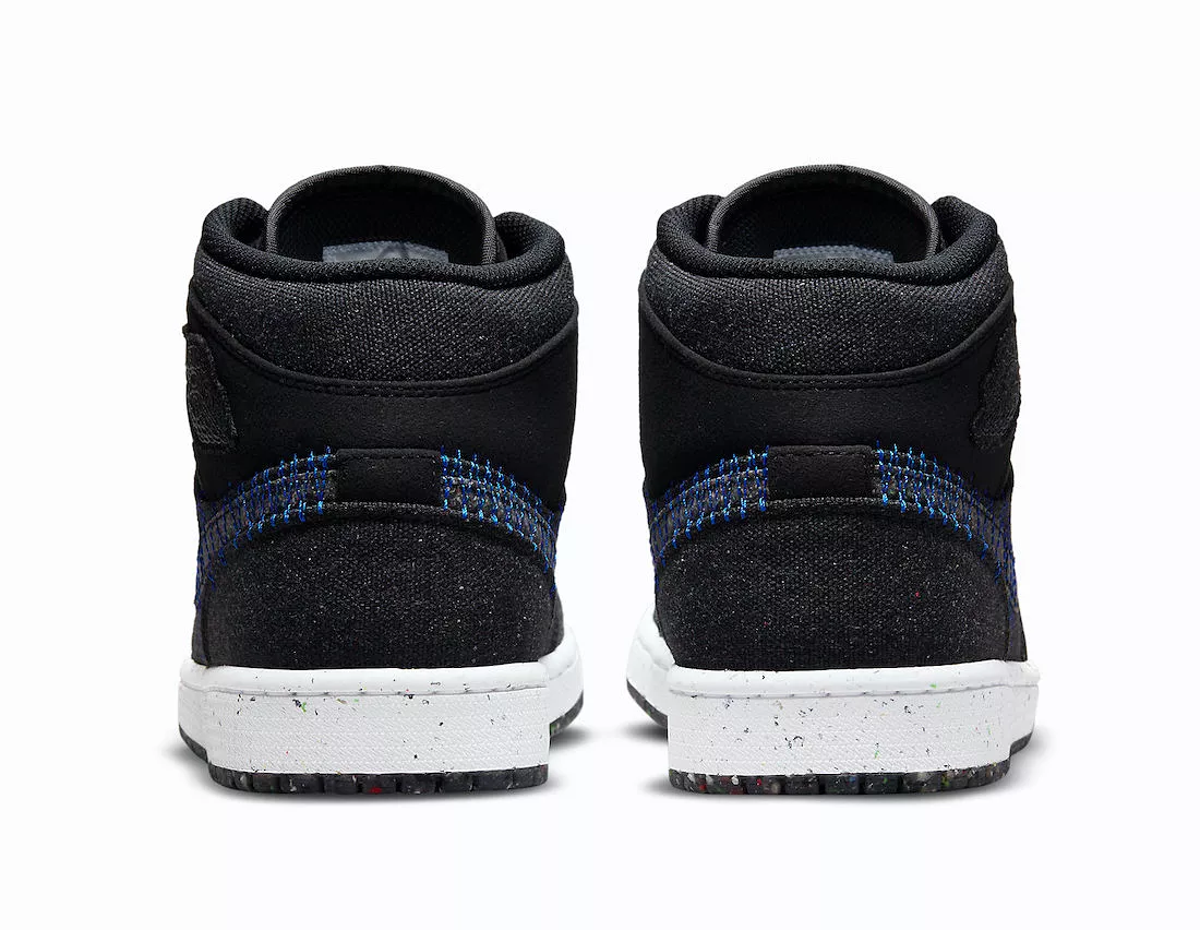 Nike Men's Air Jordan 1 Mid Crater Shoes - Black / Racer Blue / White / Multi-Color