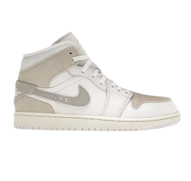 Nike Men's Air Jordan 1 Mid SE Craft Shoes - White / Orewood Brown / Tech Grey / Sail