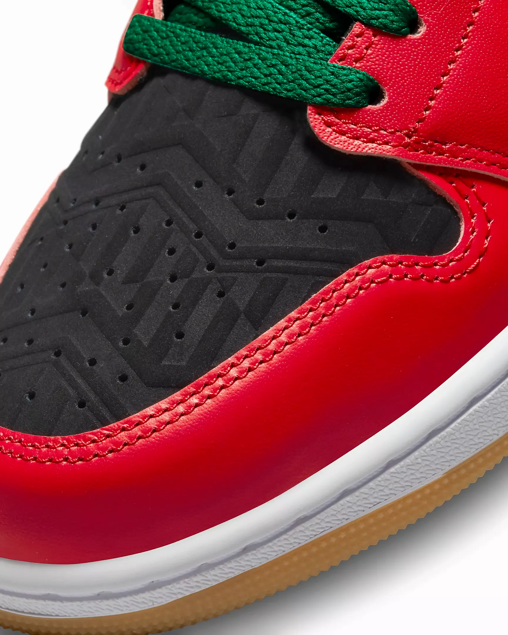 Nike Men's Air Jordan 1 Mid SE Shoes - Black / White / Malachite / Fire Red