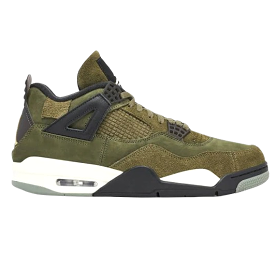 Nike Men's Jordan 4 Retro SE Shoes - Medium Olive / Pale Vanilla / Khaki / Black / Sail