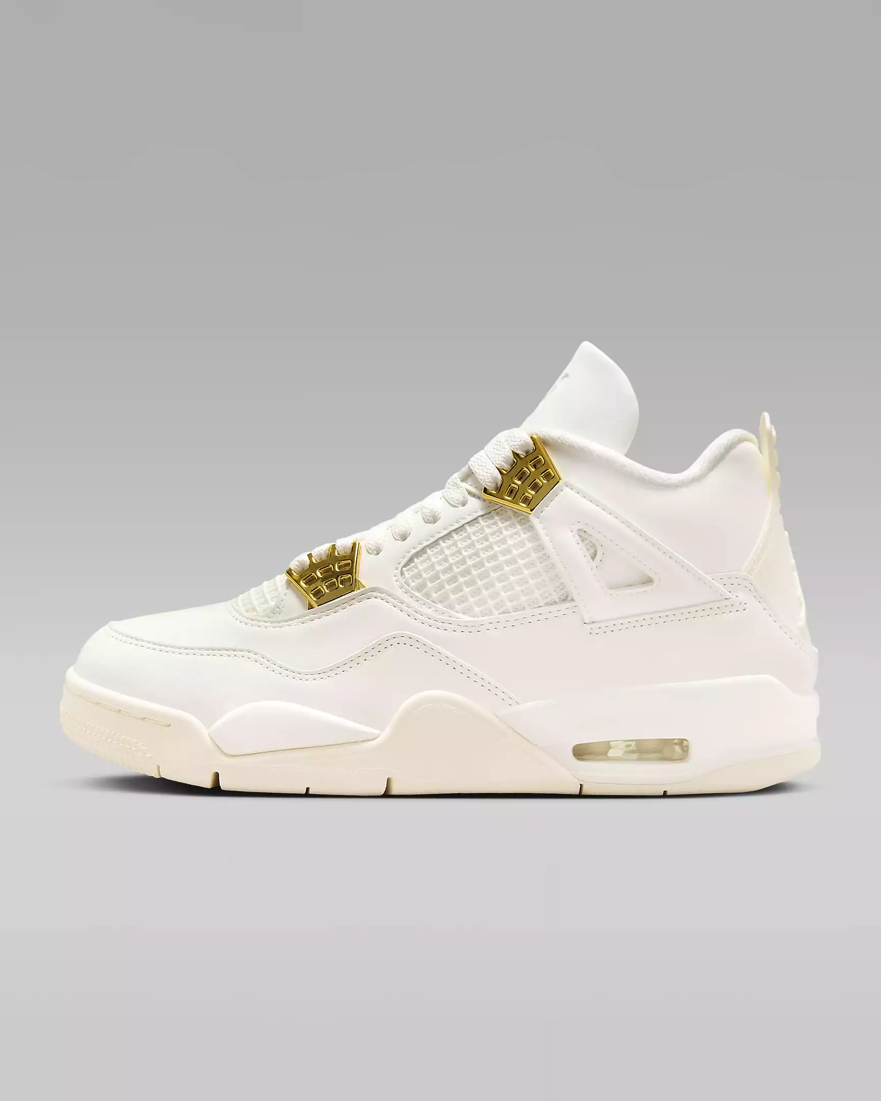 Nike Women's Air Jordan 4 Retro Shoes - Sail / Black / Metallic Gold