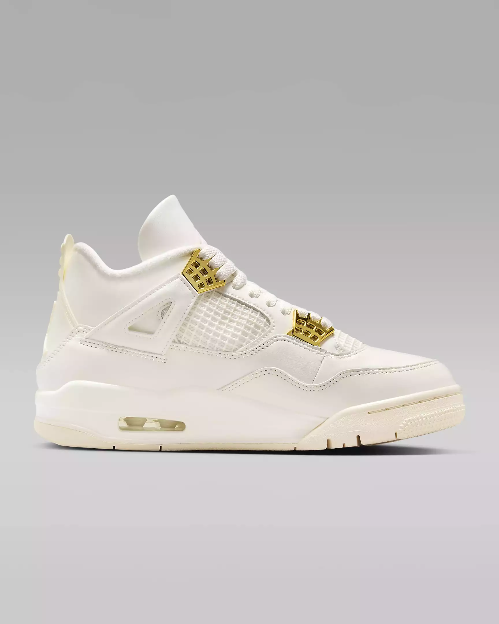 Nike Women's Air Jordan 4 Retro Shoes - Sail / Black / Metallic Gold