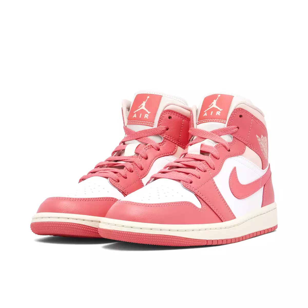 Nike Women's Jordan 1 Mid Shoes - White / Sea Coral / Sail