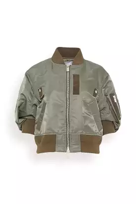 Nylon Twill Blouson in Taupe