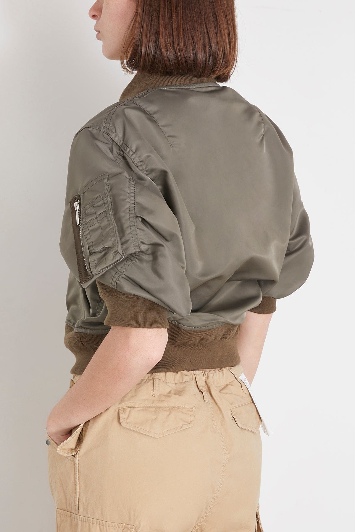 Nylon Twill Blouson in Taupe