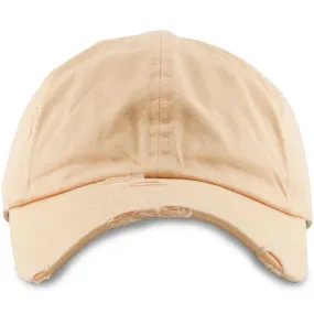 Peach Blank Distressed Dad Hat