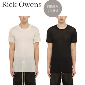 RICK OWENS  |Crew Neck Street Style Plain Cotton Short Sleeves Designers