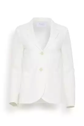 Stand Up Collar Honeycomb Blazer in Off White