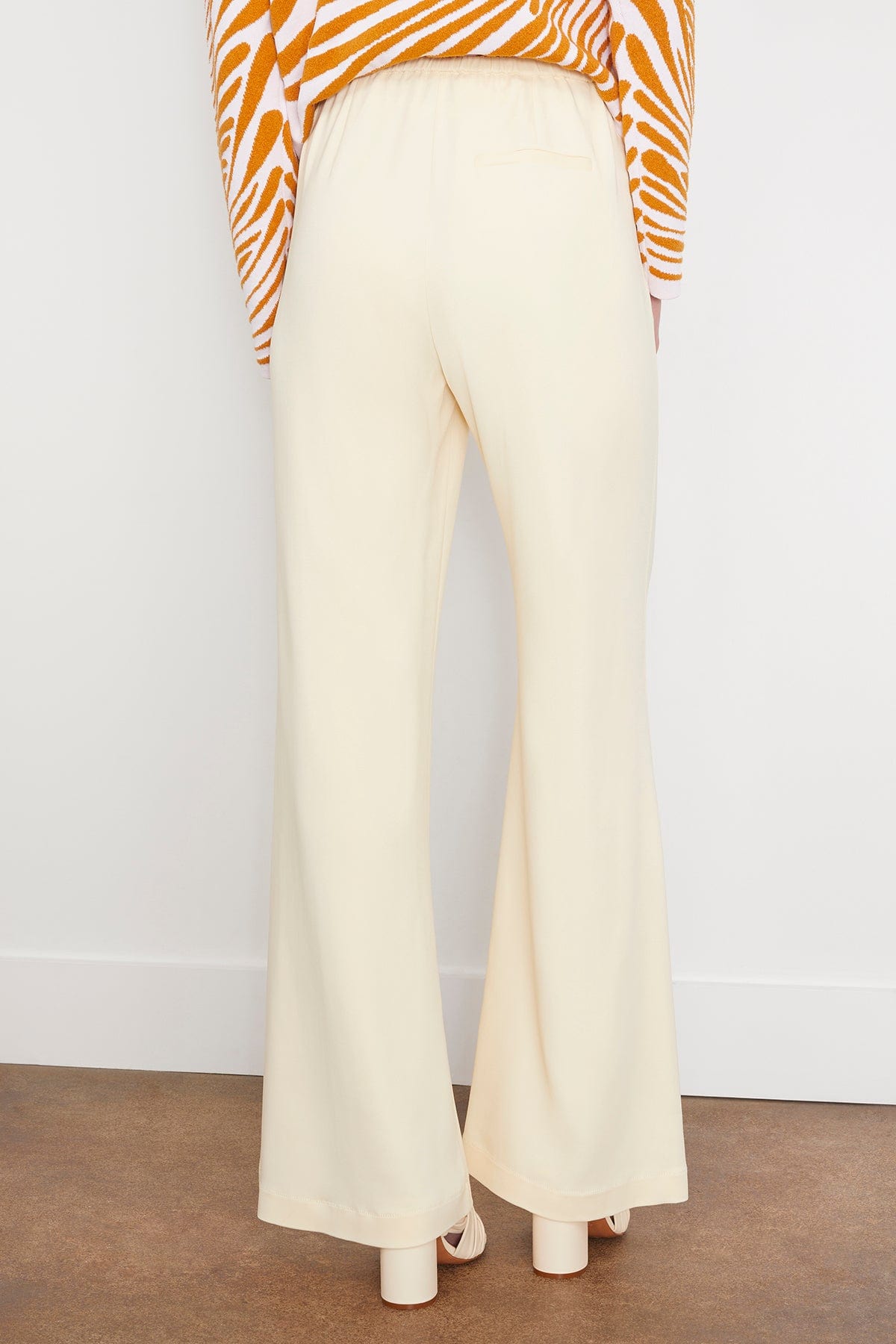 Stretch Crepe Cady Flared Pants in Batida