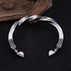 Unisex Vintage Stainless Steel Twisted Horse Hoof Adjustable Bracelet