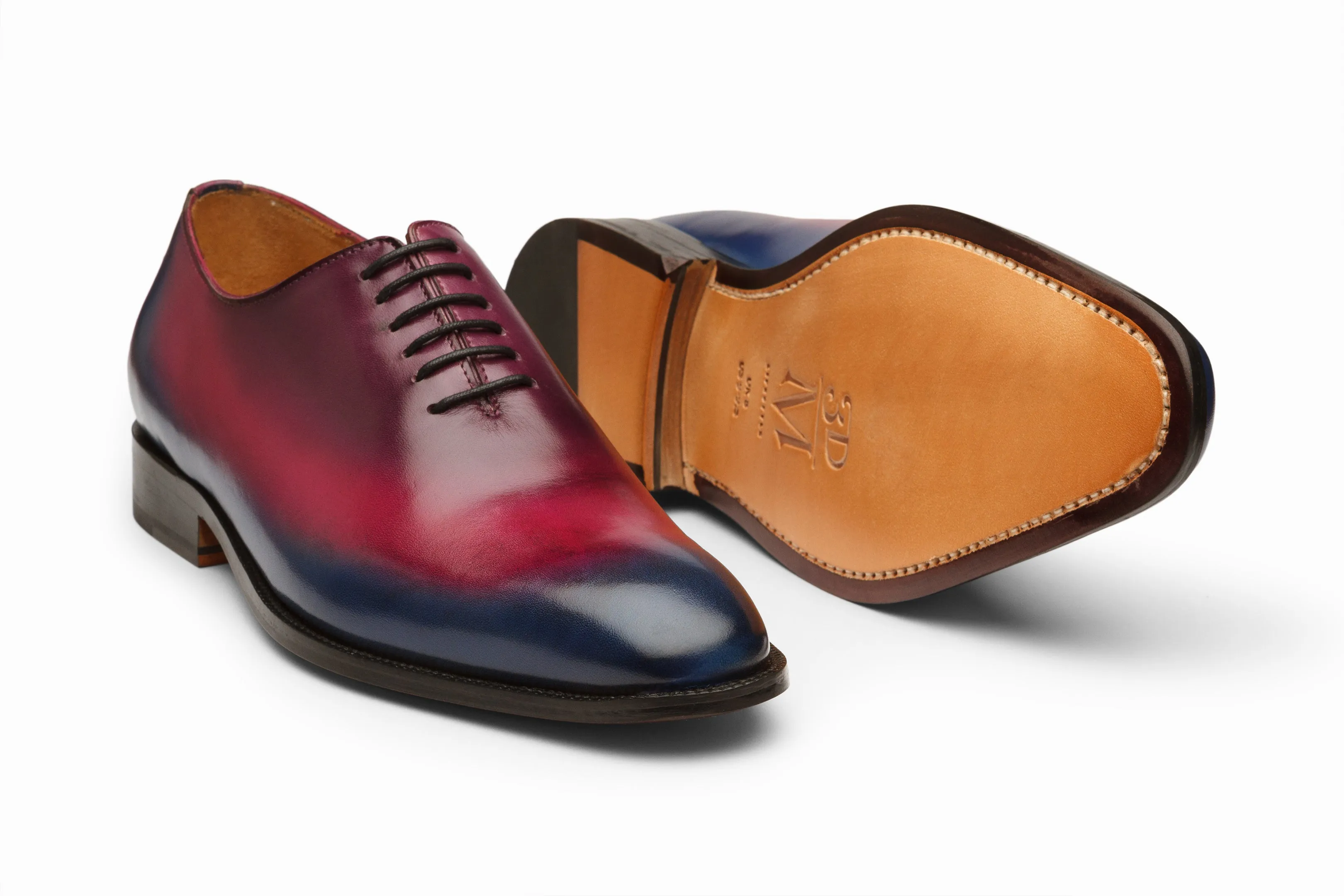 Wholecut Oxford - Blue/Pink/Purple Patina Finish