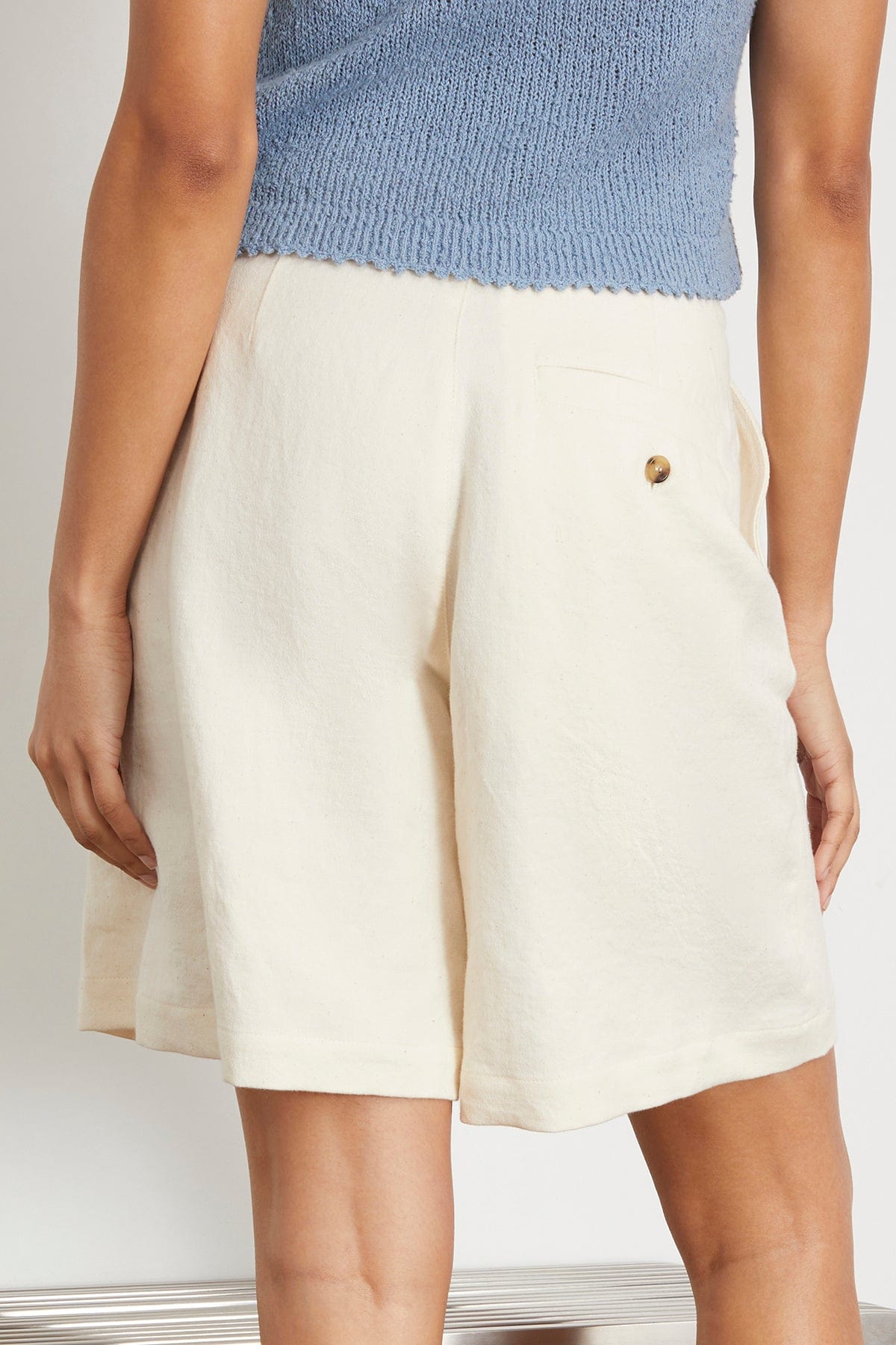 Wide Leg Shorts in Off White