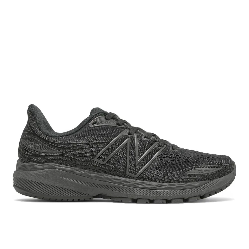 Women's New Balance Fresh Foam X 860v12, Black/Phantom, 9 B Medium