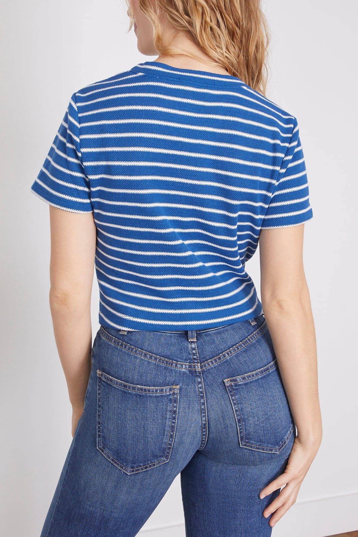 Zola Top in Medium Oxford Blue/Cream (TS)